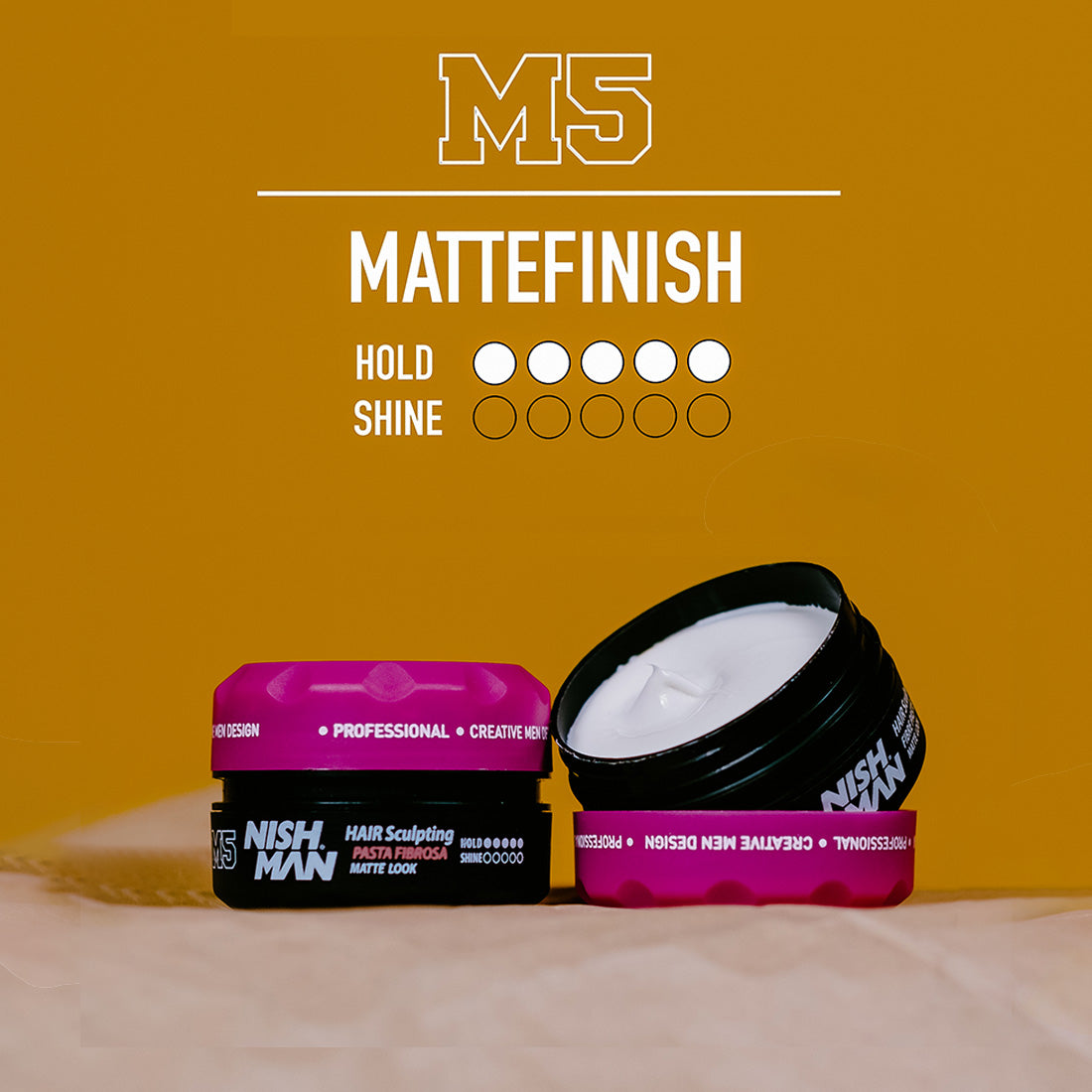 Nishman M5 Hair sculpting Fibre Paste Hair Styling Pomade For Men | High Hold | No Suphate, No Paraben - 30 ML